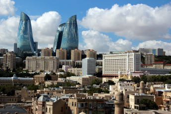 Картинка города баку+ азербайджан сити панорама мегаполис