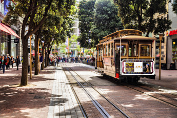 Картинка техника трамваи рельсы трамвай город улица