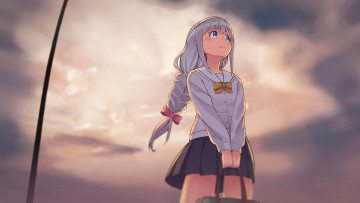 Картинка аниме eromanga-sensei девушка взгляд фон