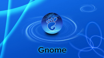 обоя компьютеры, gnome, фон, логотип
