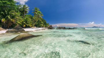 Картинка природа побережье сейшельские острова берег море камни остров