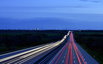 Картинка природа дороги вечер разметка шоссе
