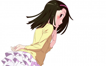 Картинка аниме bakemonogatari фон взгляд девушка