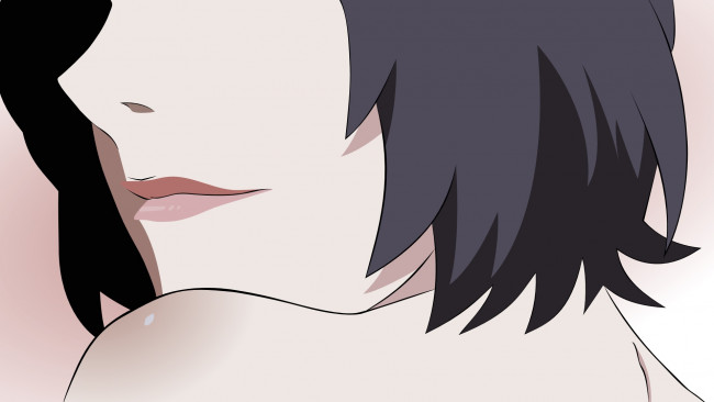 Обои картинки фото аниме, bakemonogatari, губы