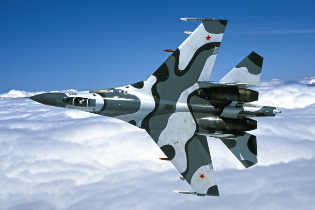 Обои картинки фото су-27, авиация, боевые самолёты, aircraft, flanker-b, военная