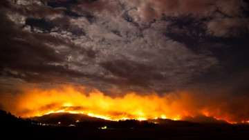 Картинка природа стихия огонь пожар дым тучи небо