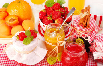 обоя еда, мёд, варенье, повидло, джем, ягоды, клубника
