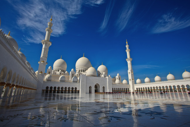 Обои картинки фото мечеть, шейха, заида, оаэ, города, абу, даби, белый, роскошь, минареты, красота