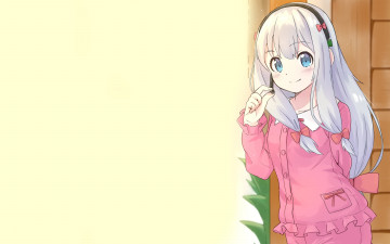 обоя аниме, eromanga-sensei, взгляд, девушка, фон