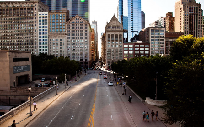 Обои картинки фото города, Чикаго , сша, небоскребы, улица