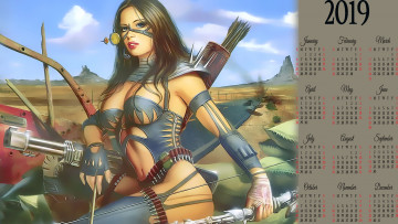 Картинка календари фэнтези оружие взгляд воительница девушка