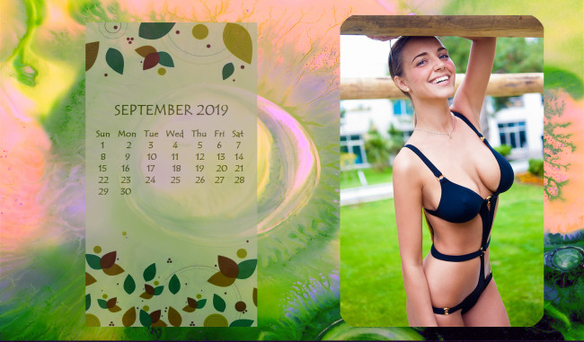 Обои картинки фото календари, девушки, улыбка, девушка