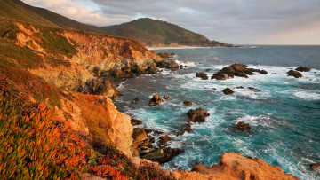 Картинка природа побережье волны скалы