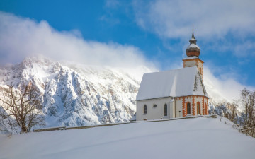 Картинка города -+православные+церкви +монастыри церковь снег альпы динтен austria alps dienten am hochkonig зима горы австрия