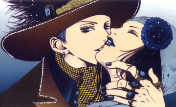 Картинка аниме paradise+kiss yakari hayasaka george koizumi paradise kiss ai yazawa art двое поцелуй шляпа
