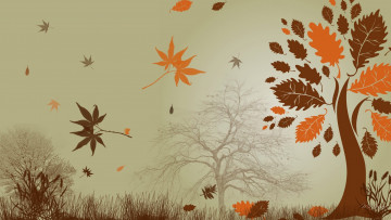 обоя векторная графика, природа , nature, осень, деревья