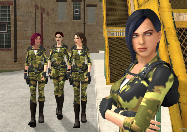 Обои картинки фото 3д графика, армия , military, взгляд, девушки, фон