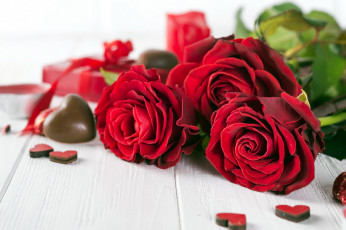 Картинка праздничные день+святого+валентина +сердечки +любовь розы сердечки