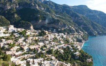 Картинка italy города амальфийское лигурийское побережье италия горы дома
