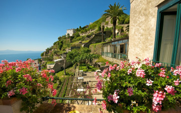 Картинка italy города пейзажи цветы италия побережье