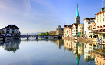 Картинка switzerland города берн швейцария набережная дома здания река пейзаж