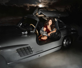 Картинка автомобили -авто+с+девушками брюнетка девушка ночь машина