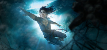 Картинка видео+игры tomb+raider+2013 tomb raider lara croft art плывет underwater девушка море под водой
