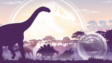Картинка рисованное кино jurassic world динозавры