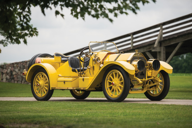 Обои картинки фото автомобили, классика, желтый, 1911г, car, racing, autocrat, oldsmobile