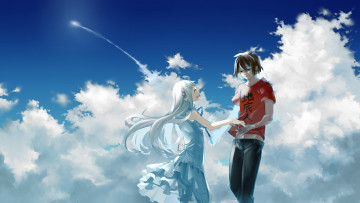 Картинка аниме anohana пара небо