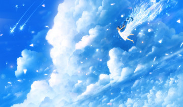 Картинка аниме ангелы +демоны ангел небо