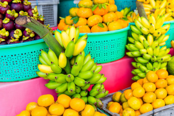 Картинка еда фрукты +ягоды мандарины бананы