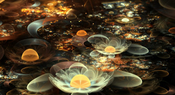 Картинка 3д+графика цветы+ flowers абстракция лилии цветы