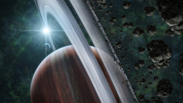 Картинка космос сатурн звезды планета вселенная галактика