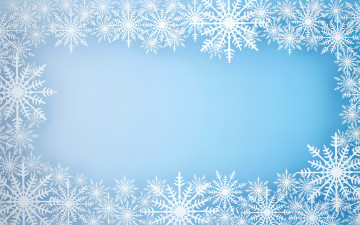 обоя векторная графика, другое , other, снежинки, фон, голубой