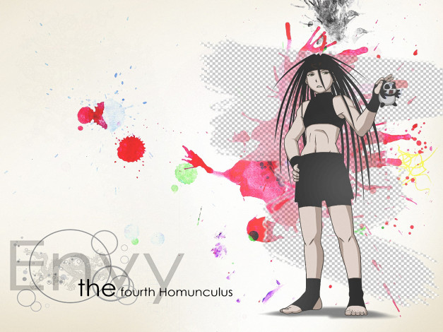 Обои картинки фото аниме, fullmetal alchemist, зависть, гомункул, envy, панда