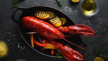 Картинка еда рыбные+блюда +с+морепродуктами масло соль рак овощи