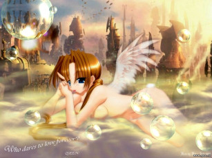 Картинка аниме angels demons девушка крылья ангел город