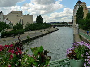 обоя canal, saint, denis, paris, франция, города, париж, saint-denis