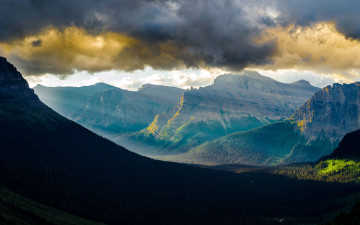Картинка glacier national park природа горы logan pass облака