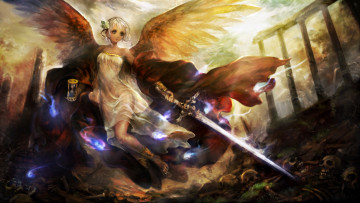 Картинка dragon`s crown видео игры меч ангел