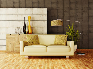 Картинка интерьер мебель стиль ваза диван светильник