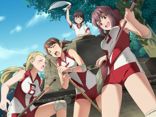 Картинка аниме girls+und+panzer взгляд девушки фон