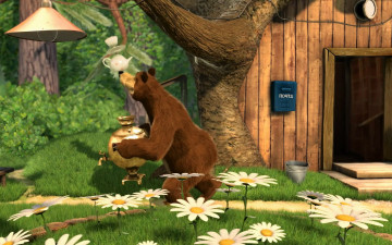 Картинка мультфильмы маша+и+медведь медведь