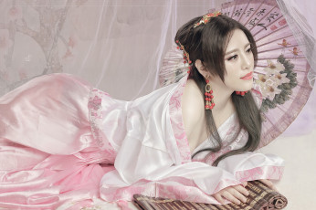 Картинка девушки -unsort+ азиатки кимоно зонтик стиль украшения азиатка