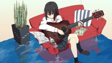 Картинка аниме музыка девушка