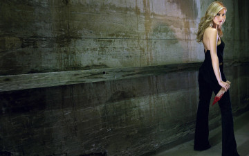 Картинка девушки sarah+michelle+gellar кровь кол брюки топ стена блондинка актриса сара мишель геллар