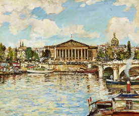 Картинка national assembly paris from the seine рисованные другое париж картина