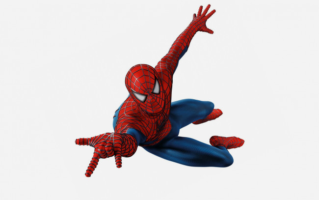 Обои картинки фото Человек, паук, рисованные, комиксы, белый, фон, красный, spider-man, Человек-паук