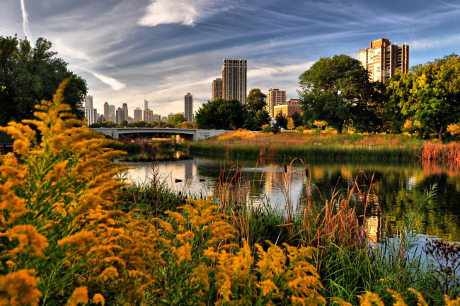 Обои картинки фото города, Чикаго, сша, осень